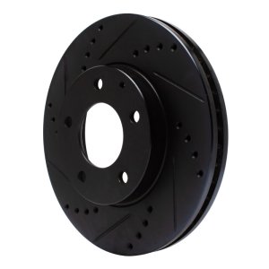 Mazda Millenia Brake Rotor (1) - Front Left - R1 Concepts - Drilled & Slotted - Black - `95-`06